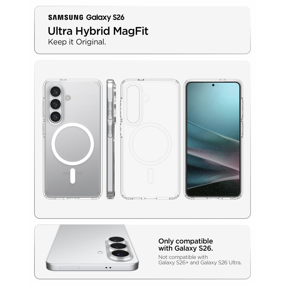 Чехол Spigen Ultra Hybrid Mag MagSafe для Samsung Galaxy S26 Clear White