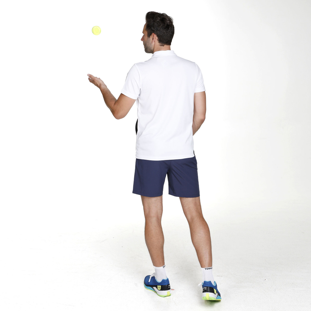 Мужское теннисное поло Quiet Please Ocean Block Stripe Tournament Polo Men - White, Blue