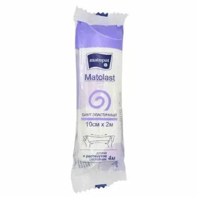 Бинт эластичный Matolast 10 см x 2 м без застёжки