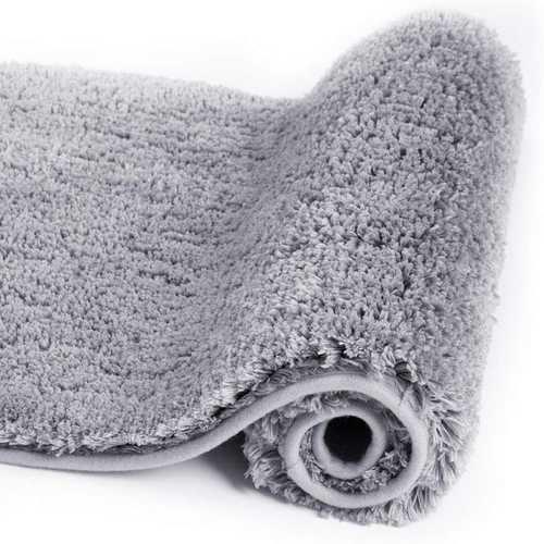 Пушистый коврик для ванной "Soft & Warm", серый