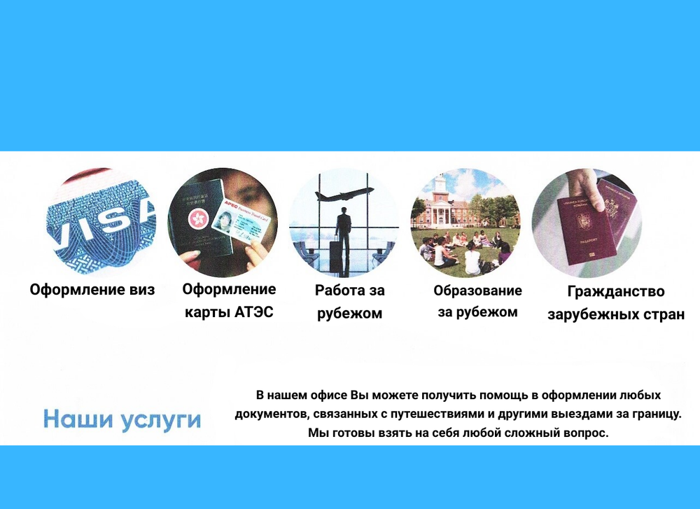 Быстрое оформление виз, брони, гражданство ВНЖ зарубежных стран, карты Атэс, карты международных банков.