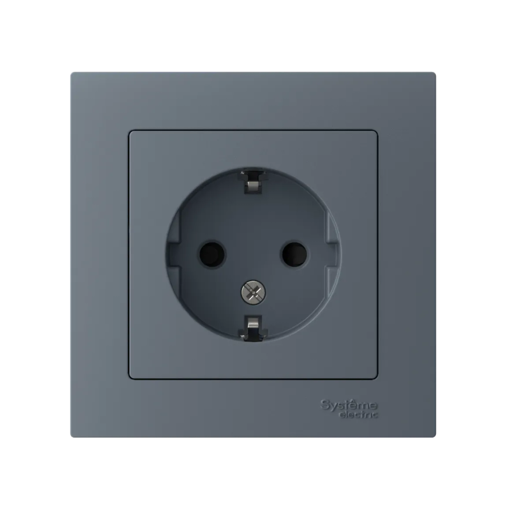ATLASDESIGN РОЗЕТКА с заземлением со шторками, 16А, в сборе, ГРИФЕЛЬ