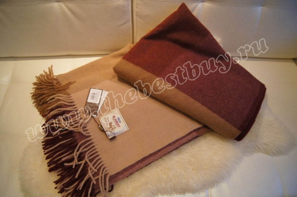 Плед из 100% верблюжьей шерсти Gobi - 150x200 см. (арт. B05cl01) - крупная клетка