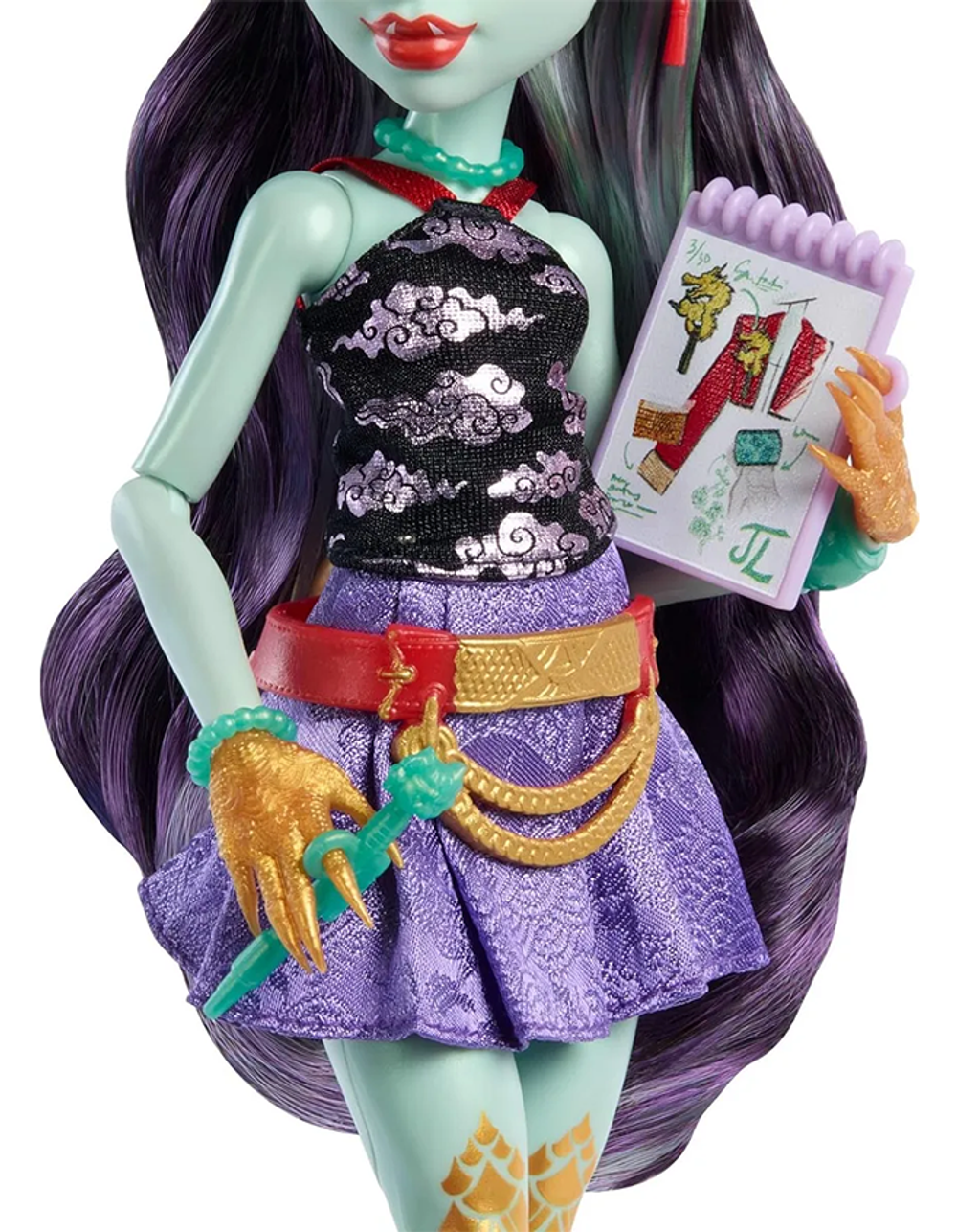Кукла Монстер Хай Джинафаер Лонг с питомцем 3 поколение | Monster High Jinafire Long with Pet HYV58 g3 кукла-персонаж 6+