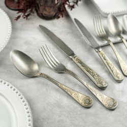 Вилка десертная 17,5 см матовая с золотом Lord Vintage Style P.L. Proff Cuisine [12]