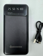 Внешний аккумулятор Флешкин 20000mAh, 2.1A, MicroUSB/Type-C+2xUSB, фонарик Black
