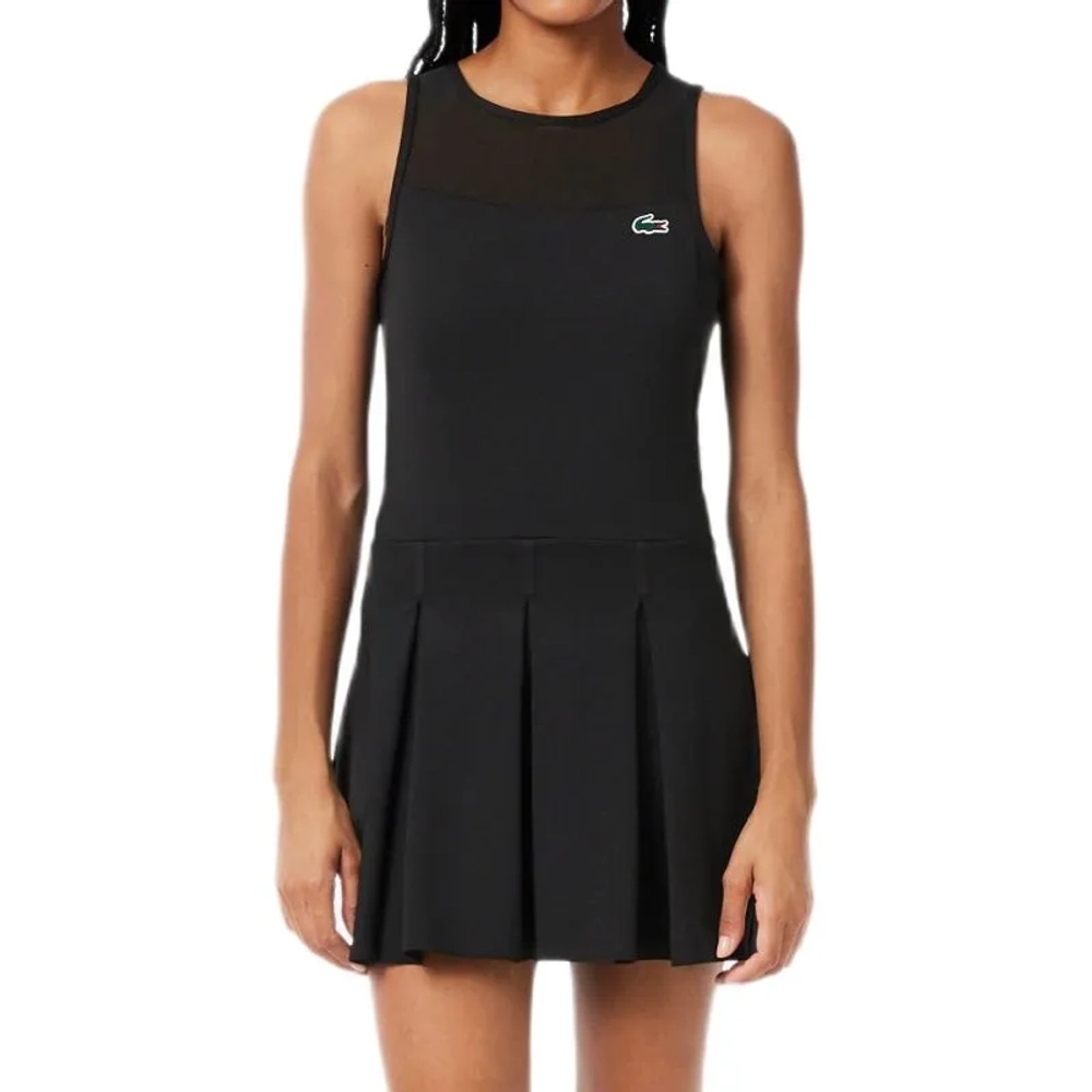 Теннисное платье Lacoste Dual Fabric Pleated Stretch Tennis - black