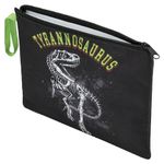Папка для тетрадей BRAUBERG А5, 1 отделение, полиэстер, на молнии, с ручкой, "Tyrannosaur", 272203