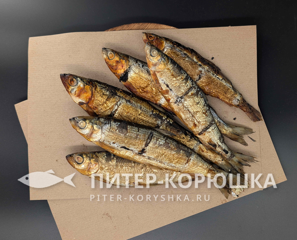 Ряпушка горячего копчения с икрой (500г)