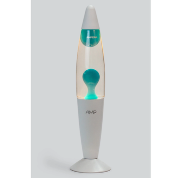 Лава лампа Amperia Rocket Бирюзовая, Прозрачная, корпус белый (35 см)