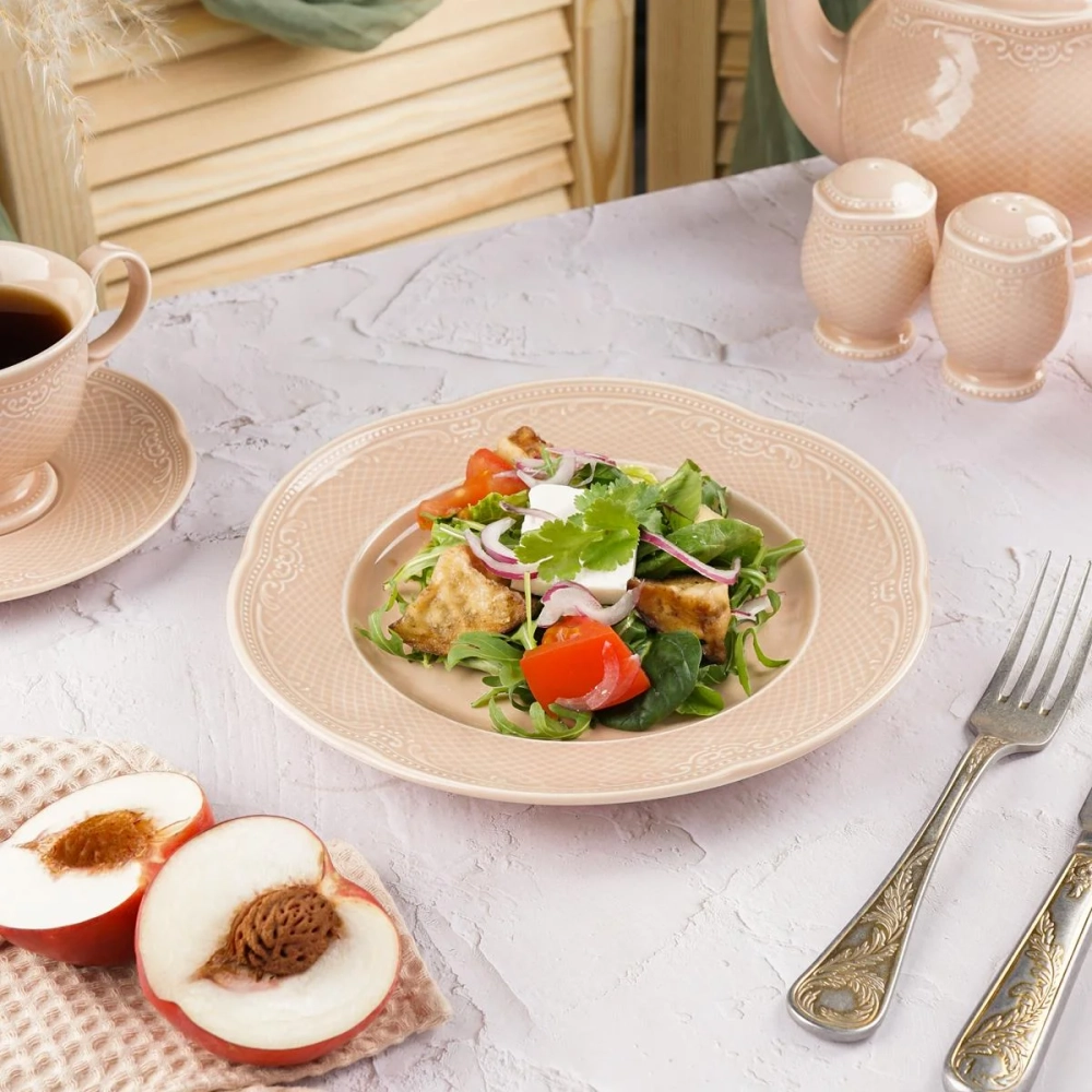 Тарелка 23 см, фарфор,серия "Aristocrat-Peach Tea", Noble
