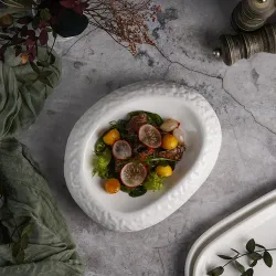 Блюдо овальное для подачи 22,5*18,5 см h5,5 см Organic белое фарфор P.L. Proff Cuisine [3]