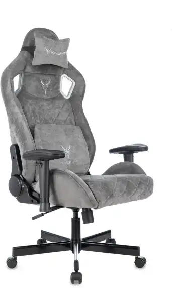 Кресло игровое Knight Outrider LTD серый Light-19 с подголов. крестов. металл