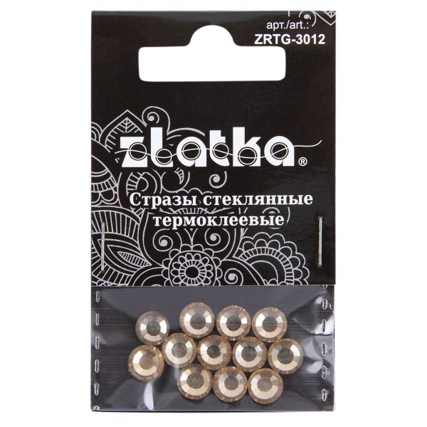 Стразы клеевые стекло 6.5 мм, 5х12 шт, SS30 №16 желтый (Light Colorado Topaz), Zlatka ZRTG-3012