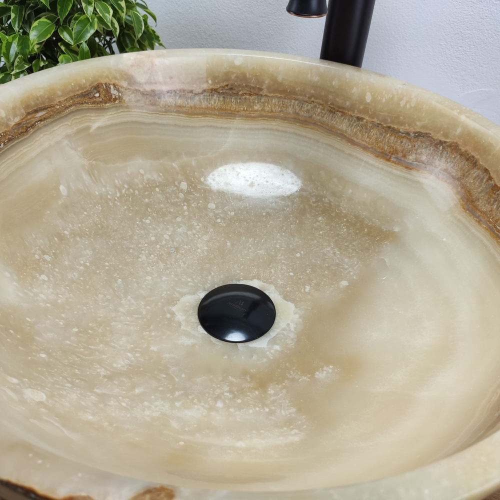 Раковина из оникса Bowl Yellow BO-60983 45x45x17 из натурального камня