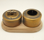 Подложка двухместная, натуральное дерево, VINTAGE-BRASS, PE2NAT