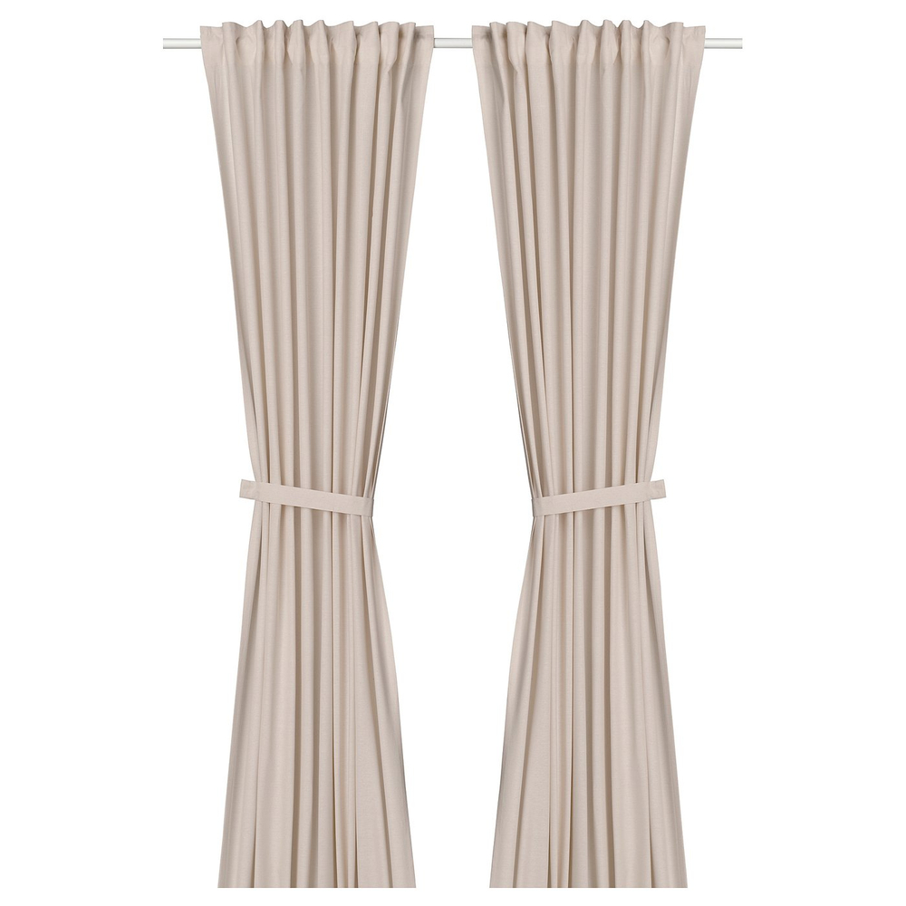 IKEA LENDA  (ИКЕА ЛЕНДА)  -  Занавеска на завязках, 2 шт. - светло-розовый/на ленте 140x280 см