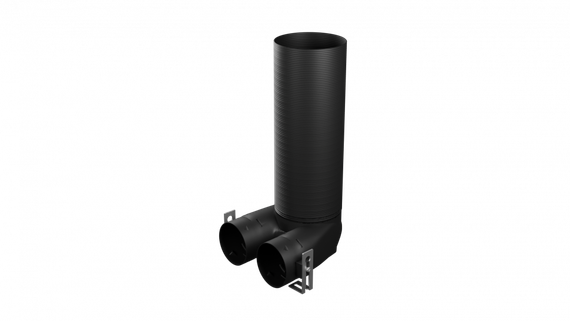 Flexag PPP-125/90x2 пленум пластиковый вентиляционный потолочный, D125, на 2 выxода