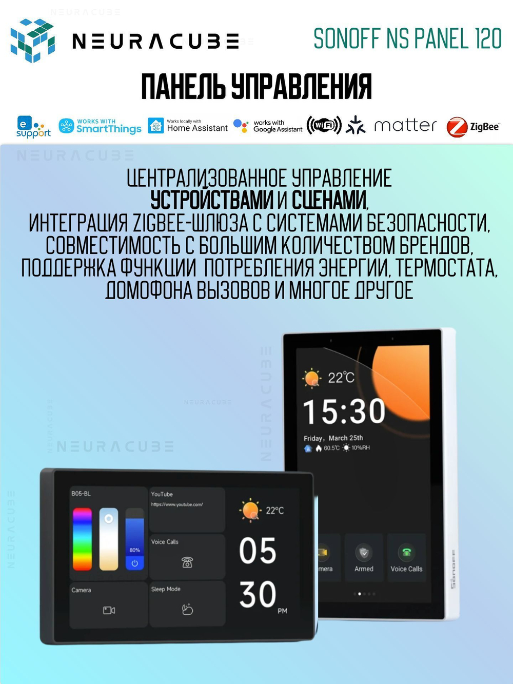 Панель управления (Zigbee/Matter шлюз) Sonoff NSPanel PRO 120