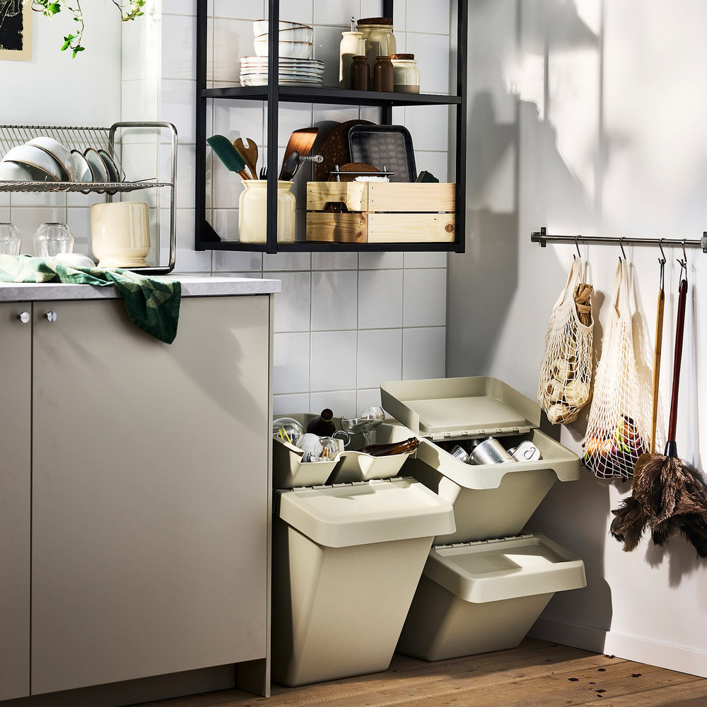 IKEA SORTERA  (ИКЕА СОРТЕРА)  -  Вкладыш с отделениями - бежевый 38x45x14 см