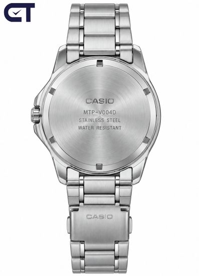 CASIO MTP-V004D-2B CASIO Collection мужские наручные часы — синий циферблат, индикация даты и стальной браслет