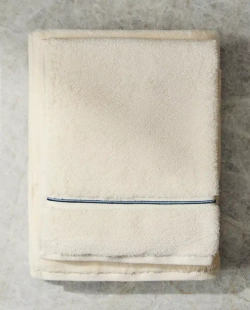ZARA HOME ПОЛОТЕНЦЕ С ВЫШИТОЙ КАЙМОЙ, СИНИЙ