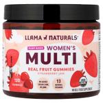 Llama Naturals, мультивитамины на растительной основе для женщин, настоящие фрукты, клубничный джем, 120 жевательных таблеток