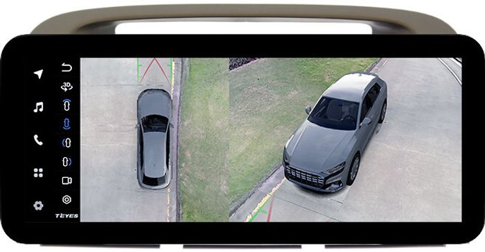 Магнитола для Toyota Camry 30 2001-2006 (рамка оливковая) - Teyes LUX ONE 360 монитор 12.3" 2K QLED на Android 10, Быстрая, CarPlay, 4G SIM-слот, 4 камеры в комплекте