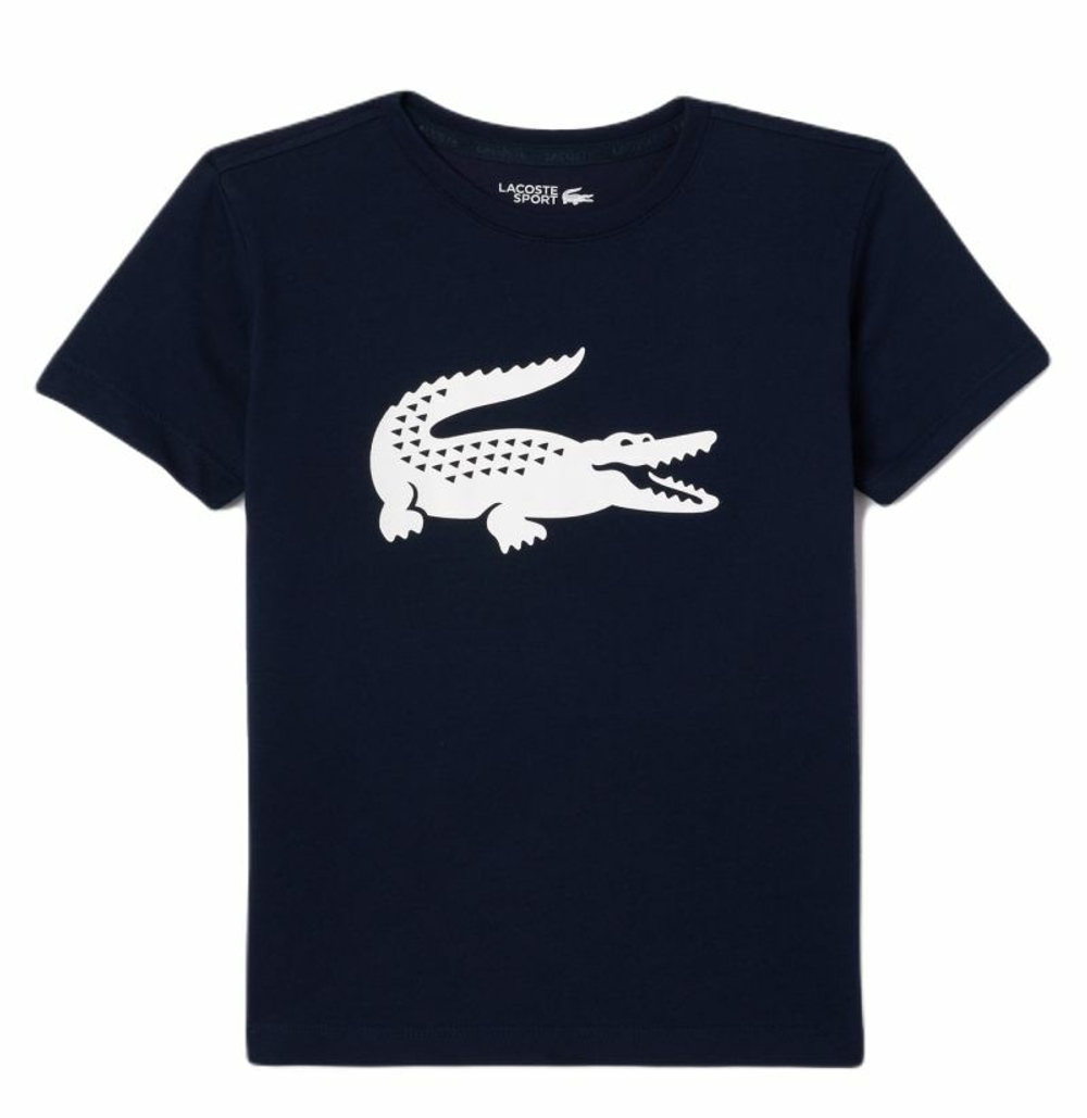 Футболка для мальчика теннисная Lacoste Boys SPORT Tennis Technical Jersey Oversized Croc T-Shirt - небесный
