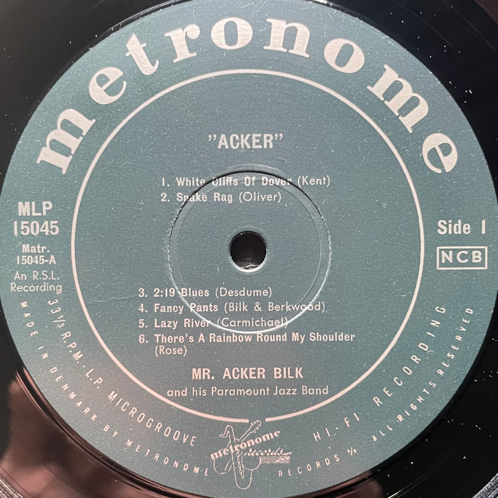 Mr. Acker Bilk And His Paramount Jazz Band ‎– Acker (Дания 1960г.)