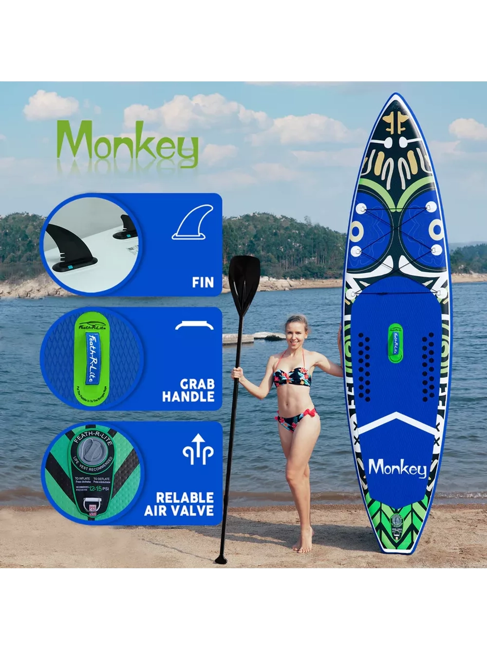 Сапборд надувной сап борд sup board FunWаtеr Моnkеy 350 см