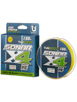 Плетеный шнур для рыбалки TauMANN Sonar PE X4 150m #1.2 (0.18mm) Yellow