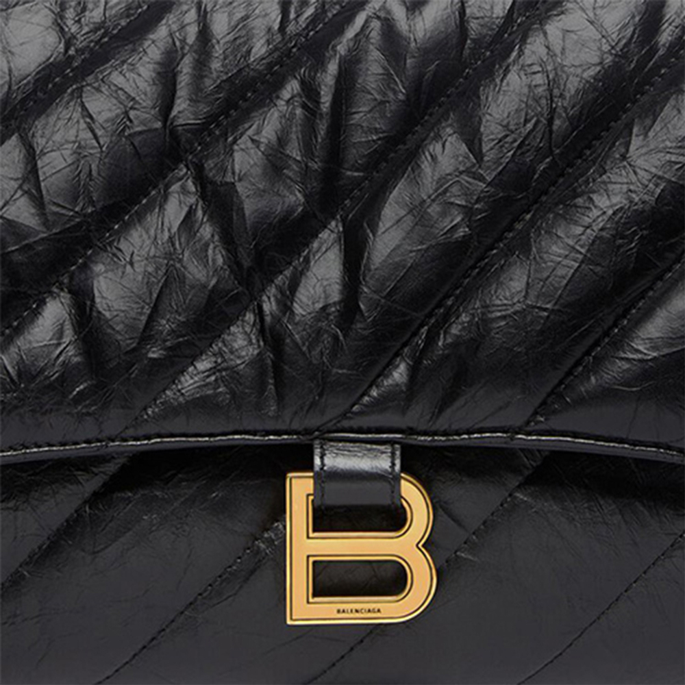 Balenciaga Clutch Crush Large Quilted Black