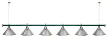 Лампа STARTBILLIARDS 6 пл. (плафоны голубые,штанга золотая,фурнитура золото)