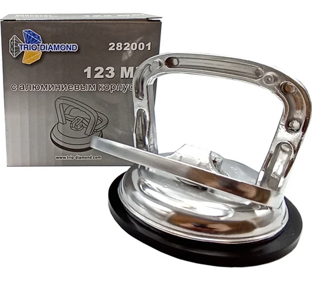 Алюминиевая зажимная одинарная присоска для плитки и стекла TRIO-DIAMOND, 123 мм 282001