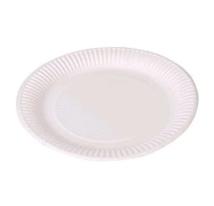 Тарелка бумажная d=180мм Snack Plate, белая ламинированная 100/уп