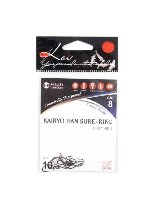 Крючок KOI "KAIRYO HAN SURE-RING", размер 8 (INT)/6 (AS)