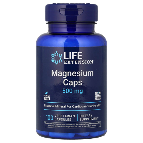 Life Extension, Магний в капсулах, 500 мг, 100 вегетарианских капсул