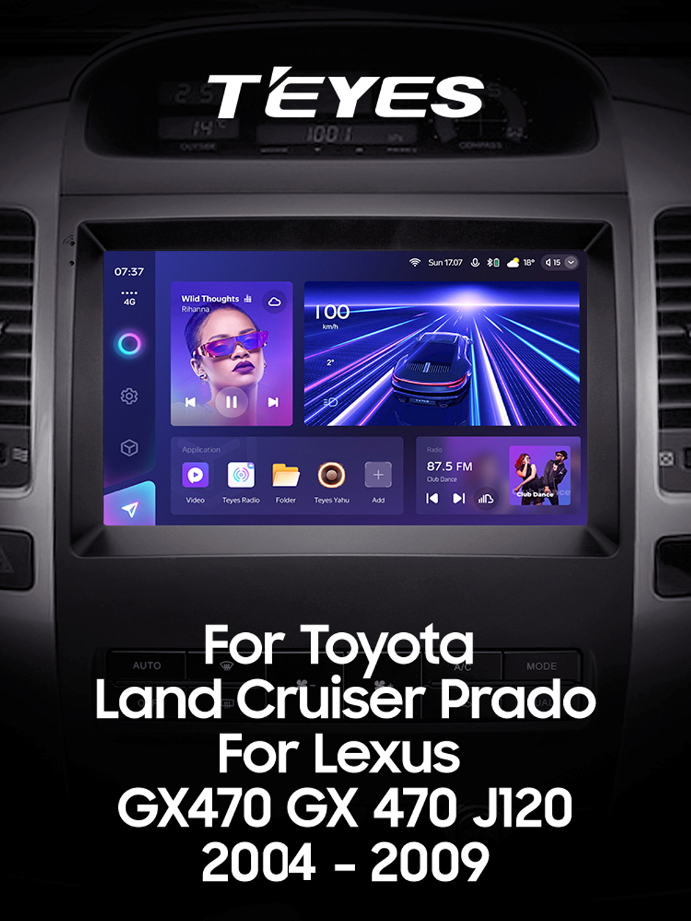 Teyes CC3 2K 9"для Toyota Land Cruiser Prado, Lexus GX 470 2004-2009