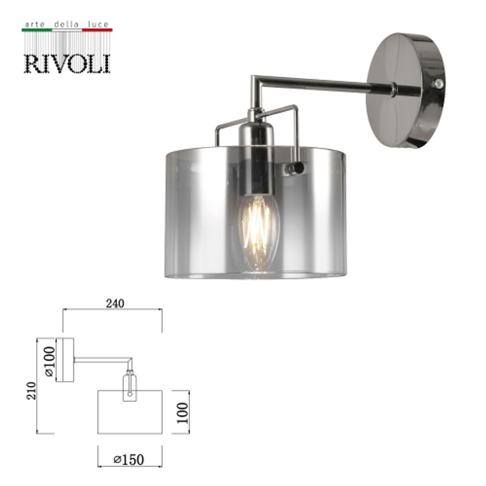 Бра светильник Rivoli Bonnie 2078-401 настенный 1 х Е14 40 Вт классика | Классика