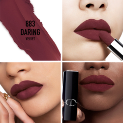 DIOR Rouge Dior - Помада для губ с долгим сроком носки, флакон с возможностью пополнения. оттенок 883 Daring Velvet, 3 g