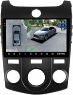 Магнитола для KIA Cerato 2 2008-2013 (кондиционер, рамка черная) - Teyes CC3-2K-360 на Android 10, Быстрая, 2K QLED, CarPlay, 4G SIM-слот, 4 камеры в комплекте