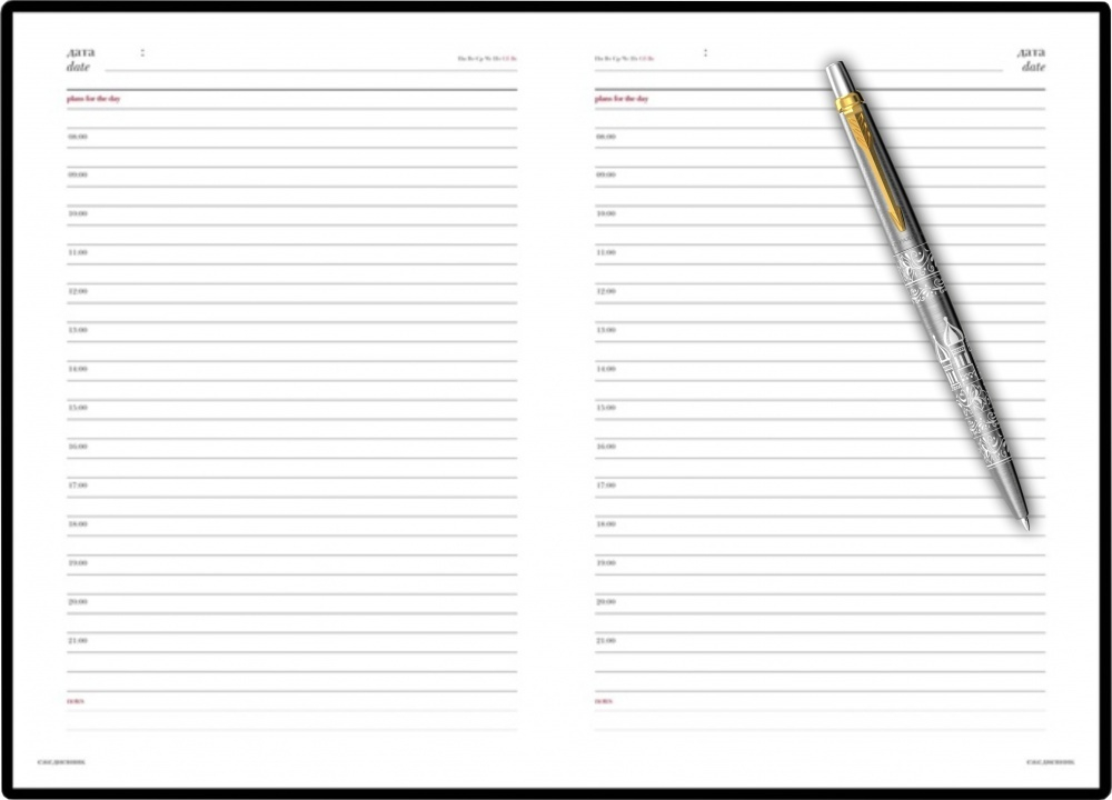 Подарочный набор: Шариковая ручка Parker Jotter Russia Steel GT и Ежедневник недатированный Зеленый  золотой срез
