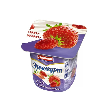 ЭРМИГУРТ продукт йогуртный 7,5% 100г клубника/земляника 1/24