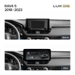 Магнитола для Toyota RAV4 5 2018-2022 (РФ/ОАЭ, рамка LUX) - Teyes LUX ONE ROUND монитор 12.3", Android 10, Быстрая, CarPlay, 4G SIM-слот