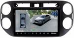 Магнитола для Volkswagen Tiguan 1 2011-2016 (аварийка прямоугольная, рамка чёрная) - Teyes CC3-2K-360 на Android 10, Быстрая, 2K QLED, CarPlay, 4G SIM-слот, 4 камеры в комплекте