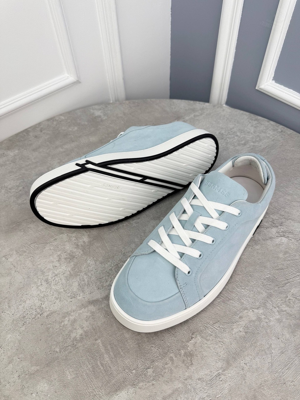 Кеды Hermes Quicker Sneaker Light Blue Suede