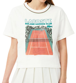 Женская теннисная футболка Lacoste Roland-Garros Edition Jersey - белый