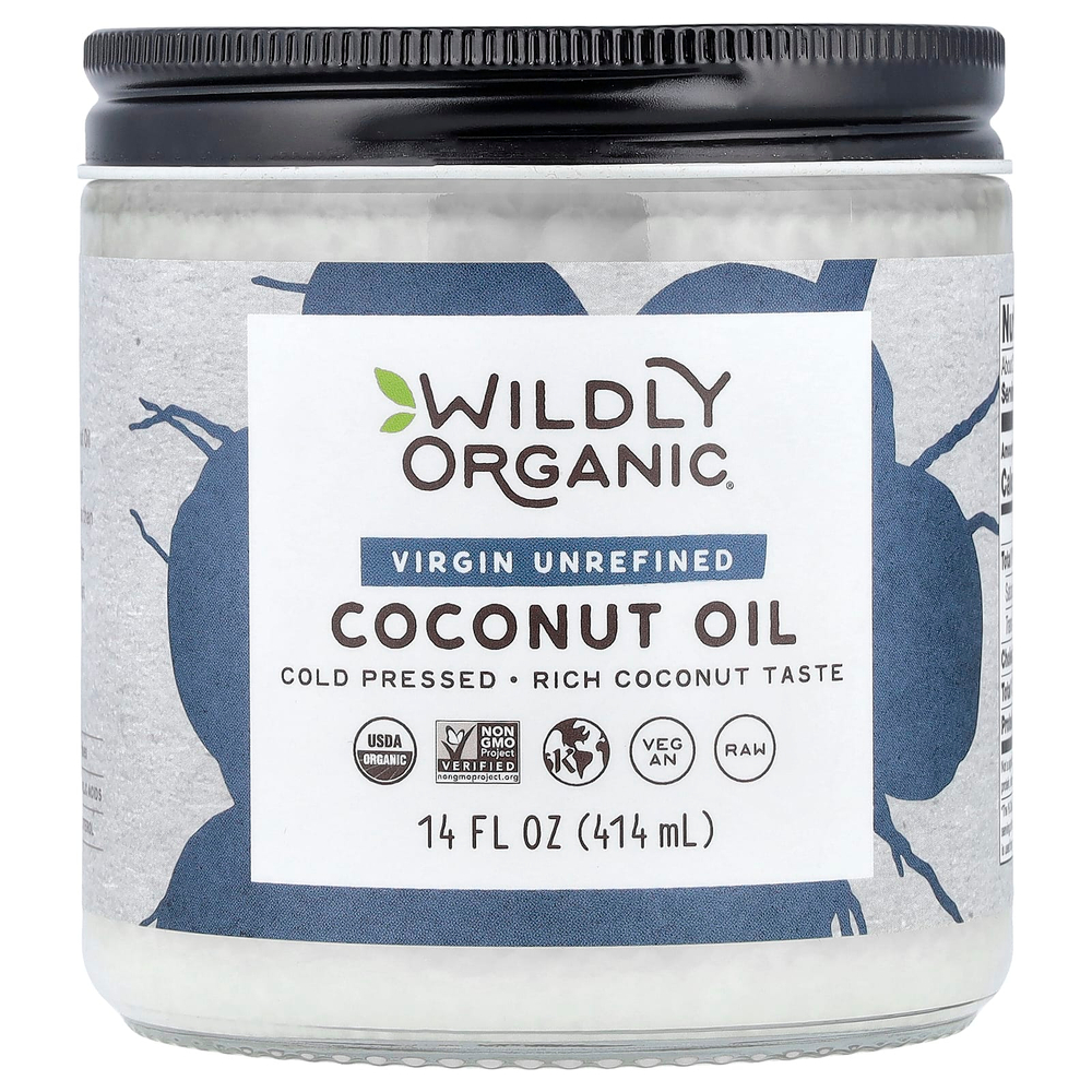 Wildly Organic, нерафинированное кокосовое масло первого отжима, 414 мл (14 жидк. унций)