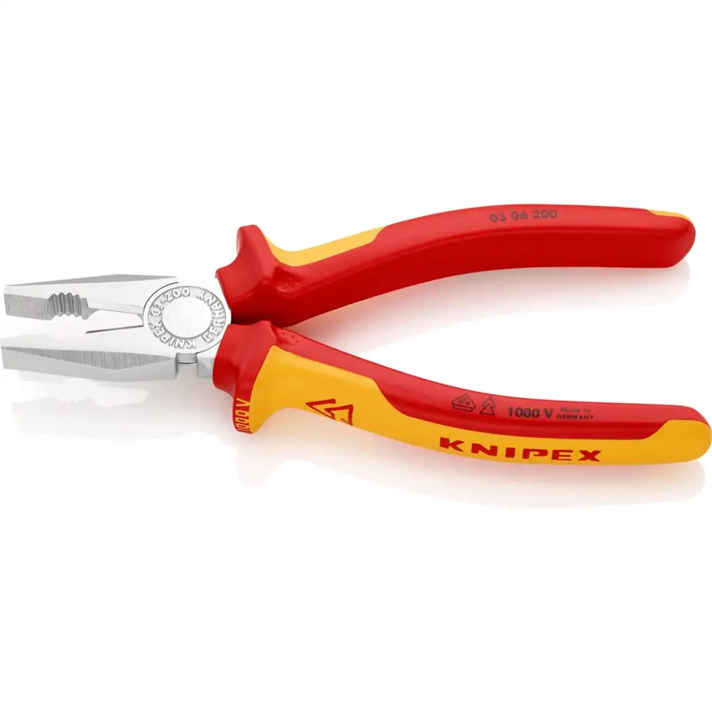 Плоскогубцы комбинированные хромированные 200 мм Knipex 03 06 200 SB
